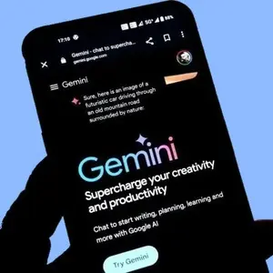 Smartphone avec Gemini sur l'écran