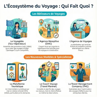 Infographie sur les différents acteurs du secteur du voyage